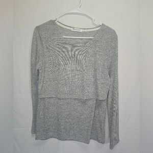 Bearsland Heather Gray Knit Nursing Top